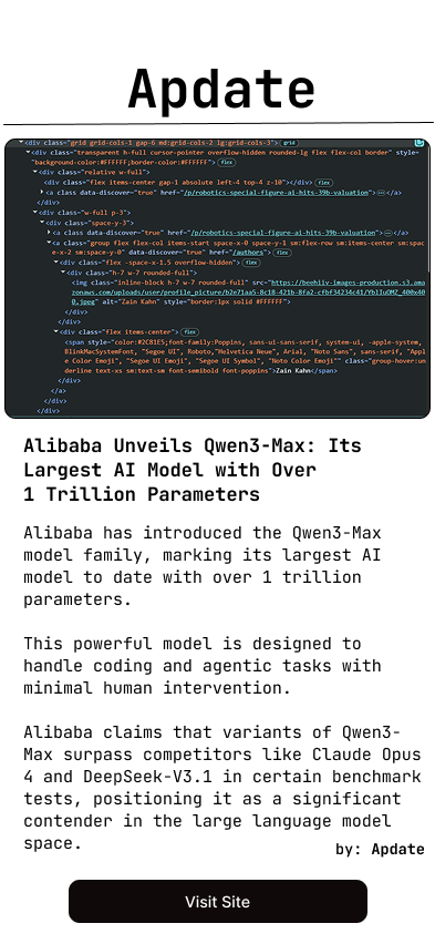 Apdate app news feed mockup